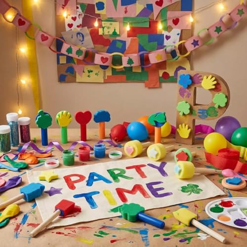 17Pcs Sponge Stamp Brushes Set, Creative Foam Paint Daubers and Shape Stampers for Graffiti, Art Projects, and Artistic Painting