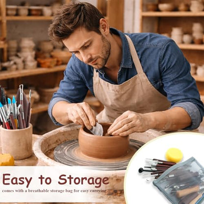 50PCS Clay Sculpting Tools Set with Storage Bag, Pottery Tools for Adult
