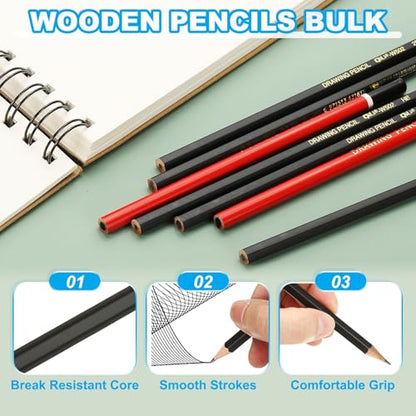 PATIKIL 12Pcs 6B Drawing Pencils for Sketching, Hexagonal Sketch Pencils for Drawing Writing Art Sketching Artists Beginners, Black - style: 6B