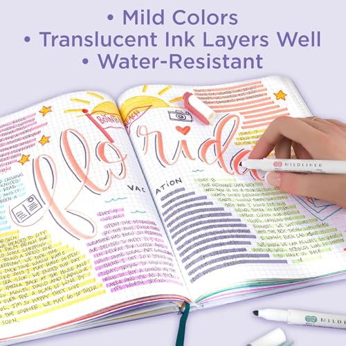Zebra Pen MILDLINER No Bleed Highlighter, Fuchsia Color, Dual Tip, 12-Pack - color: Fuchsia