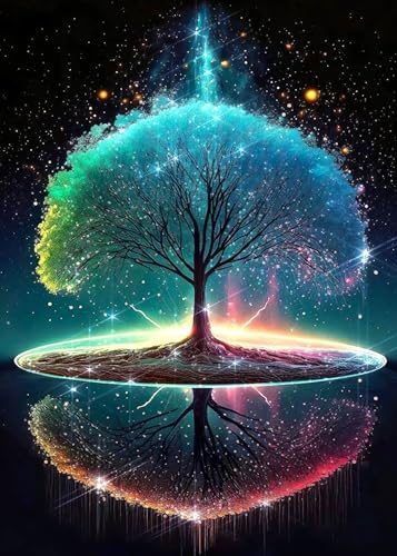 Diamond Art Painting Kits for Adults - Tree of Life Full Drill Diamond Dots Paintings for Beginners, Round 5D Paint with Diamonds Pictures Gem Art Painting Kits DIY Adult Crafts Kits 12x16inch - color: clear
