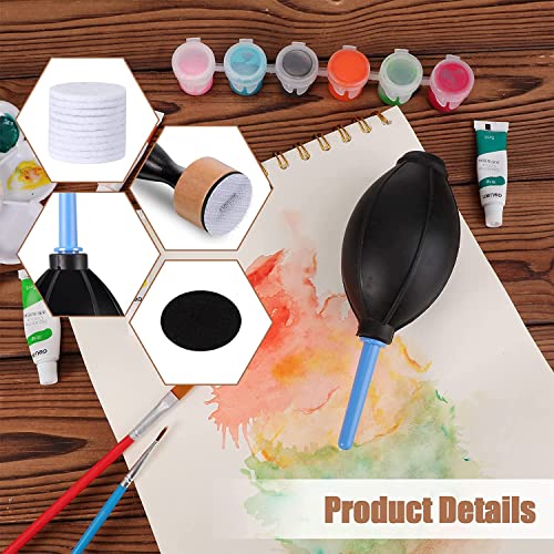 Briartw Alcohol Ink Blower Applicator Tool Set, Include 1 Round Blending Tool,1 Air Blower Mini Ink Blower,50 Felts Replacement Foams Mini Blending Tool for Card Making Embossing Painting Rendering - color: 1 Tool+1 Air Blower+2 Flat Foams+50 Felt