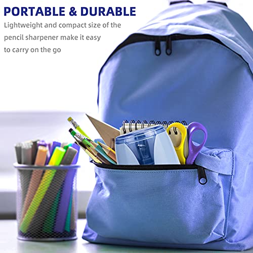 Eagle Electric Pencil Sharpener, Battery Powered, Large Shaving Holders, Carbon Steel Blades, Portable, Reusable and Replaceable Blade, Suitable for Kids, Home, School and Office use (Blue) - color: Blue
