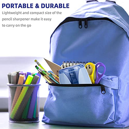 Eagle Electric Pencil Sharpener, Battery Powered, Large Shaving Holders, Carbon Steel Blades, Portable, Reusable and Replaceable Blade, Suitable for Kids, Home, School and Office use (Blue) - color: Blue