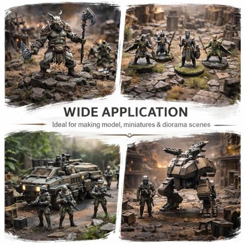Nicpro 10 Colors Black, White & Gray Model Paint Set, 20ml Ready to Use | Modeling Acrylic Paints, Brush & Airbrush, Miniature Paint Set for Models, Figures, Terrain, Dioramas & 3D Print with Thinner - style: Black, White & Gray