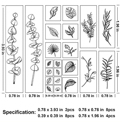 22 Pcs Plant Wooden Rubber Stamp Set for DIY Craft Projects | Crisp imprint detail, Natural wood handle, Sturdy stamping surface - color: Plant 1
