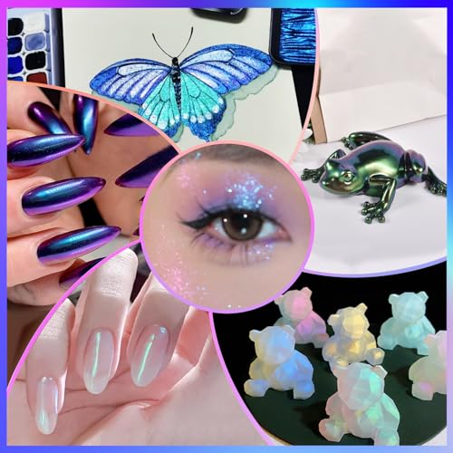 Matio Interference Mica Powder, 1.06oz/ 30g Ghost Red Chrome Powder | Pearlescent Effect Color Shift Pigment for Epoxy Resin Shimmer, Nail Polish,Soap Dye,Candle Making,Paint - color: Ghost Red