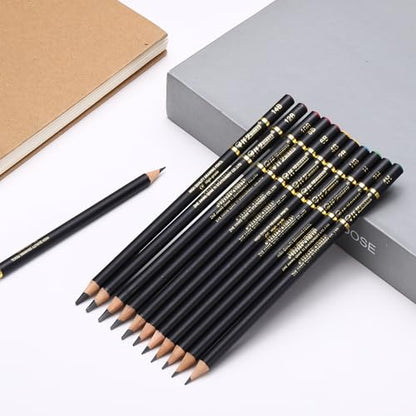 PATIKIL 12Pcs Drawing Pencils for Sketching, Hard Refill Sketch Pencils for Drawing, Graphite Art Pencil Set Professional Resistant Lead for Painting Shading Artist Office Supplies - size: Hard