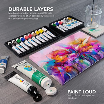 Daler Rowney System3 6-Tube Acrylic Paint Set for Adults - Acrylic Painting Supplies for Artists and Students - Acrylic Paints for Murals Canvas and More - Art Paints for Any Skill Set - style: 6 Pack, Medium Body