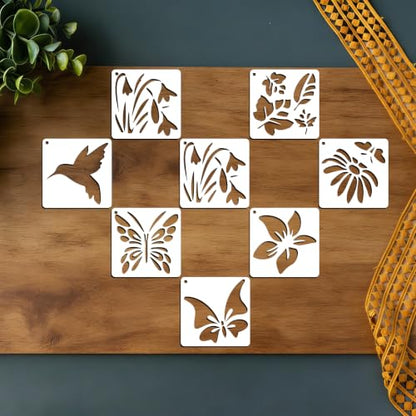 72 Pcs Butterfly Flower Stencils for Painting Set, Reusable Botanical Leaf Dragonfly Plants Painting Templates - Stencil Crafts Drawing Templates for DIY Scrapbook, Home Wall Murals, Canvas Wood Signs - style: Butterfly Plants