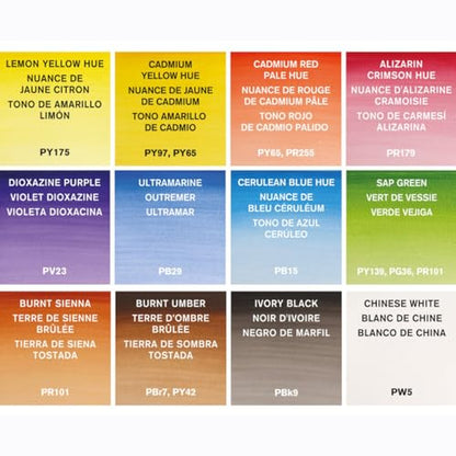 Winsor & Newton Cotman Watercolor Paint Set, 12 Colors, 8ml (0.27-oz) Tubes - style: 12 Tube Set 8ml