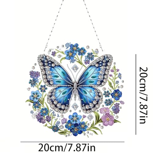 RYMILIE Hanging Diamond Art Kits for Adults Butterfly 8x8inch - color: DP03338