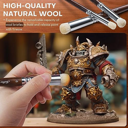 Golden Maple Miniature Paint Brushes Drybrush - Model Paint Brush Set - color: Cocoa Brown