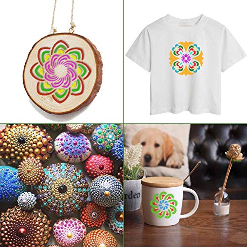 36 Pack Mandala Stencils (3.6x3.6 Inch) Mandala Dotting Painting Template Stencil Set for Painting Perfect for DIY Painting Art Projects Wood Wall Floor Fabric Furniture Tile Christmas Gift (Reusable)