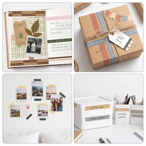 Neutral Washi Tape Set 24 Rolls,Decorative Masking Tape for Junk Journal, Scrapbooking Supplies, DIY Crafting Supplies - style: Neutral