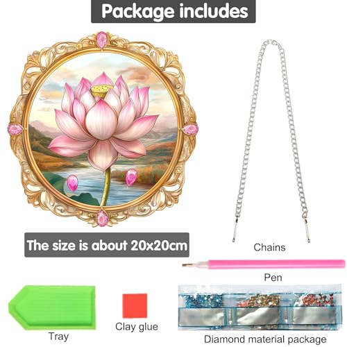 Bimkole Lotus Hanging Diamond Pearl Art Kits for Adults Pendant C34 - color: Hanging-Lotus