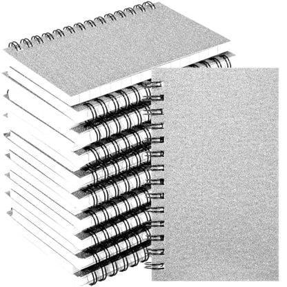 Jutom 18 Pcs Small Spiral Notebook Memo Pad 3x5, Glitter Sliver - color: Glitter Sliver