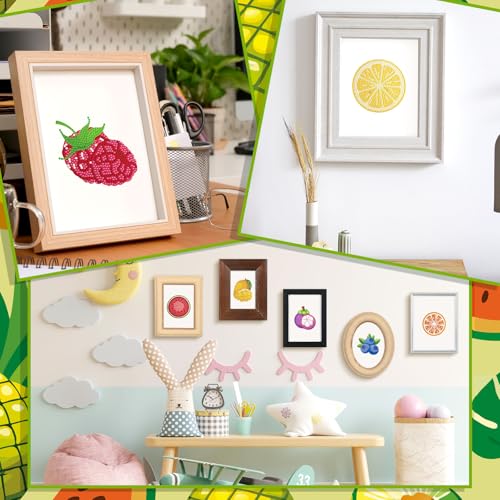 Xuhal 30 Pcs Fruit Mini Diamond Art Kits for Adults Small Diamond Painting Kits 5d DIY Watercolor Fruit Rhinestones Crafts Full Round Drill Gem Art Cardboard for Beginner Home Wall Decor Gift - style: Fruit