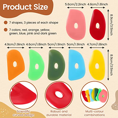 Sherr 21 Pcs Pottery Ribs for Pottery Tools,Bright Color,Classic Style - color: Bright Color, style: Classic Style
