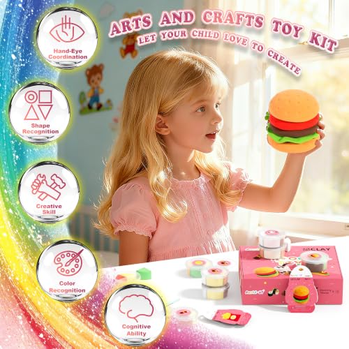 Aestd-ST Air Dry Clay Kit - Food Toy Theme, Modeling Clay for Kids | DIY Magic Clay with Tools and Tutorials, 12 Boxes Molding Clay, Ultra Light, Soft & Non-Sticky, Arts and Crafts Gift for Kids - color: Food Toy Theme