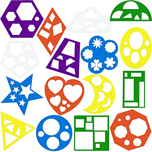Epakh 16 Pcs Geometric Shape Stencils Set, 7.1 x 7.1 Inches, Stylish Style - color: Stylish Style, size: 7.1 x 7.1 Inches