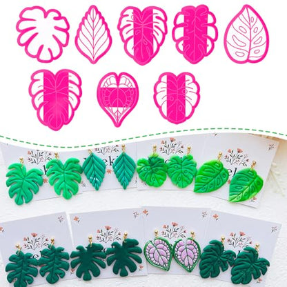 Leaf Shape Polymer Clay Cutters Set – Molds and Clay Cutters for Polymer Clay, Botanical Clay Earring Tools - color: B color