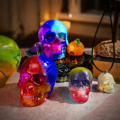 LET'S RESIN 3D Skull Resin Molds, 4 Size Silicone Mold Set for Epoxy Resin - color: skull