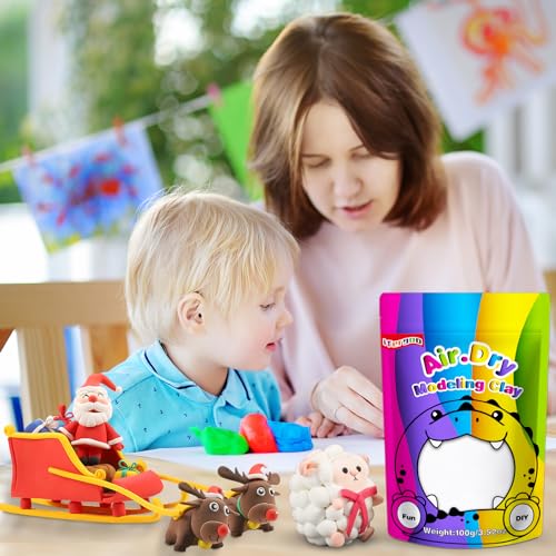 ifergoo 100g White Air Dry Clay, 3.5oz DIY Creative Modeling Clay for Kids | Refill Foam Magic Clay for School Art & Craft Project, Slime Supplies, Ultra-light & Soft, Gift for Age 3-12 Boys & Girls - color: White/100g