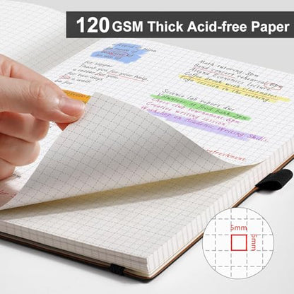AHGXG Graph Paper Notebook, 120 GSM Paper, 96 Pages, B5 (7.6'' X 10'') - color: Black, style: B5-Grid-120G