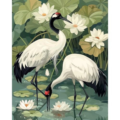 Natuyalo Paint by Numbers for Adults - Adult Paint by Number Kits Painting on Canvas Crane in Pond Painting by Numbers for Beginners, DIY Art Craft Kits for Adults (16x20 Inch) - color: ART-07