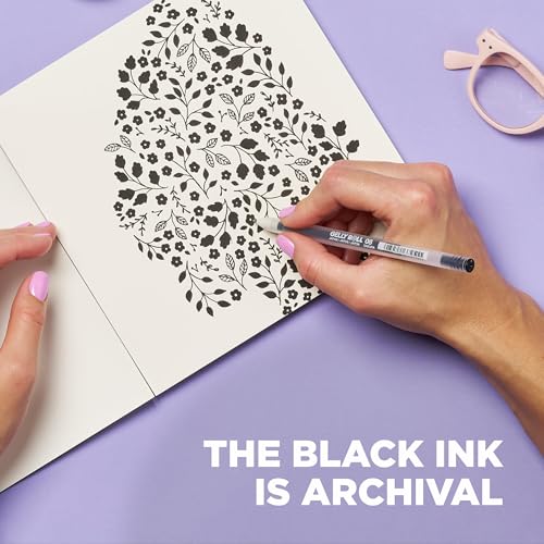 SAKURA Gelly Roll Gel Pens, Fine Point, 0.3 mm Line, Black, 6 Pack | Gel Ink Pen for Writing, Art & Drawing, Smooth Archival Quality Ink, Japanese Art Supply for Crafters - style: 6 Pen Pack