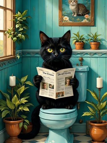Arttoplus Black Cat Diamond Art Kits for Adult Beginner 12x16 inch - color: G9348-US