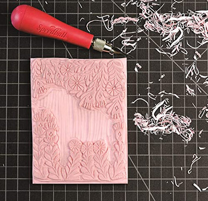 Speedball Speedy-Carve Block Printing Carving Block, Rectangle, Pink, 3 x 4 Inches (20-Pack)