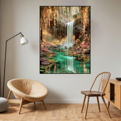 HHMATITS Waterfall Landscape Diamond Art Kits for Adults - color: Waterfall