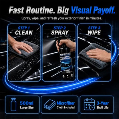 3-in-1 Car Detailer, Ceramic Spray Coating, High Shine Car Wax | Waterless Car Wash, Long-lasting Hydrophobic, UV & Stain Resistant, for Window Glass, Wheels, Trim, 17.5 oz with Towel (3pcs) - color: 3PCS