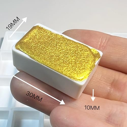 Metallic Handmade Watercolor Paint Full Pans Golden- Shimmer -Glitter Watercolors Choose Your Color (Arabic Gold) - color: Arabic Gold (Full Pan)