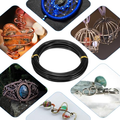 PATIKIL 32.8ft Aluminum Wire, 1pcs Jewelry Wire Aluminum Craft Wire 2mm 12 Gauge Wire Metal for Jewelry Making Beading Crafting Pendants Art, Black - color: Black, size: 2mm