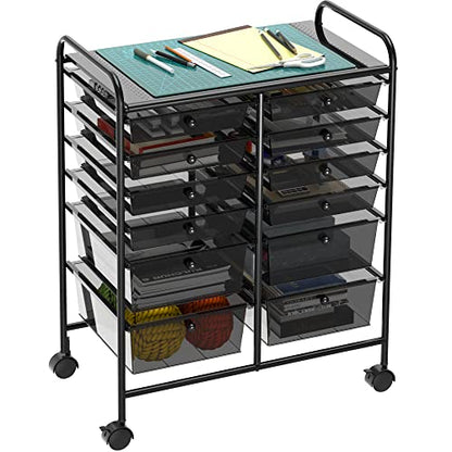 Simple Houseware 12 Drawers Rolling Utility Cart Organizer, Black - color: Black, size: 12 Drawers