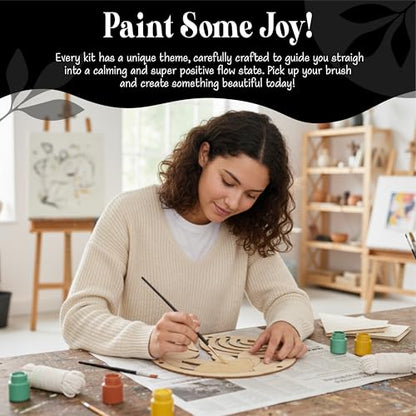 Unwynd Boho Wall Art Paint & Knot Craft Kit for Adults Macrame wall Decor