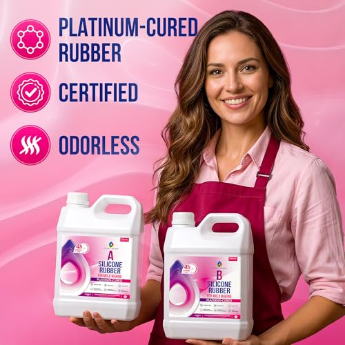 Craft Resin Fast-Curing Firm Silicone Mold Making Kit, Shore 30A – 34 Oz | 4-hour cure. Translucent platinum cure silicone, 1:1 liquid silicone mix, for large, deep, two-part resin and concrete molds. - size: 34 Oz Firm