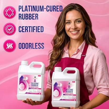 Craft Resin Fast-Curing Firm Silicone Mold Making Kit, Shore 30A – 34 Oz | 4-hour cure. Translucent platinum cure silicone, 1:1 liquid silicone mix, for large, deep, two-part resin and concrete molds. - size: 34 Oz Firm
