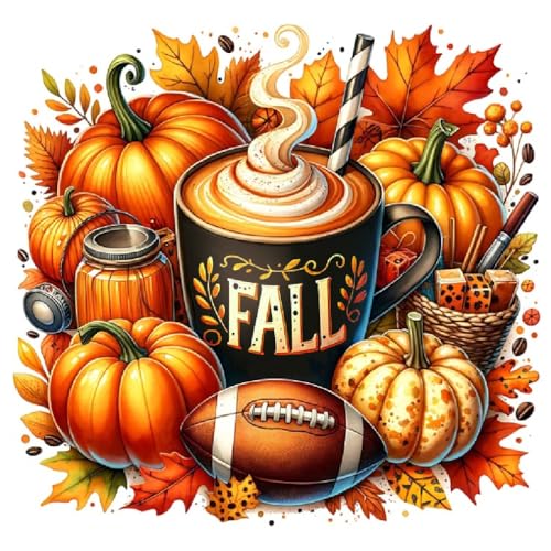 LWZAYS Fall Diamond Painting Kits for Adults, 5D DIY Diamond Art Kits Full Round Drill, Pumpkin Paint with Diamonds Crafts Mosaic Art for Home Wall Decor 14X14 Inch - color: G8024-US