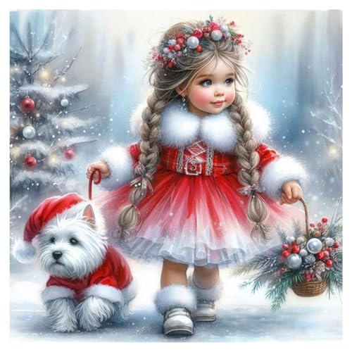 Aicomeon Diamond Art Kits for Adults Dog Diamond Painting Kits | 12x12 Inch Easy DIY for Beginners, Home Wall Decor Gifts, Full Drill Round Dot Gem Art Mosaic Stress Relief Craft - color: Dog
