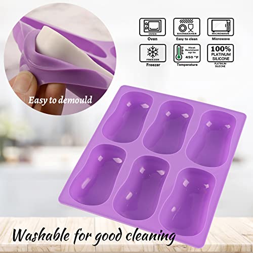 Sakolla 2 Pack 6 Cavity DIY Silicone Soap Molds Classical Handmade Silicone Molds for Bath Bombs, Craft Soap Making Supplies - color: Oval/Green & Purple