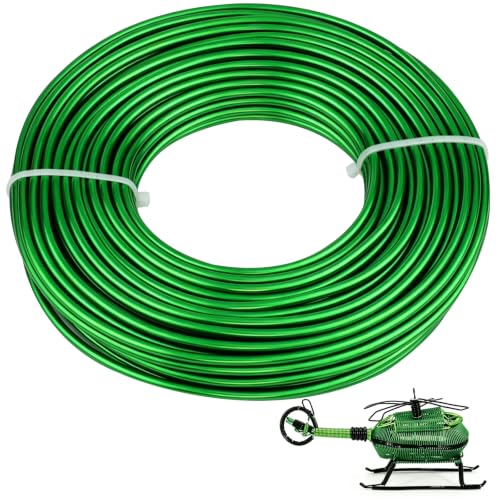 9 Gauge Aluminum Craft Wire, 52.5FT Bendable Armature Wire for Sculpting, Jewelry Making, DIY Crafting, Doll Making, Modelling, Bonsai Training(Grass Green) - color: Grass Green