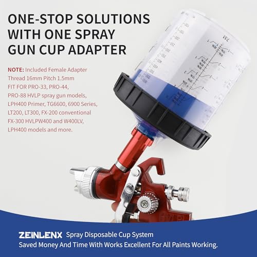 Disposable Paint Gun Cup, HVLP Paint Sprayer Gun Mixing Cups | 20 Ounce(600ML) Kit with 50 Cups and Lids System, Suitable for Automotive, Car Painting And Furniture - size: 20 ounce