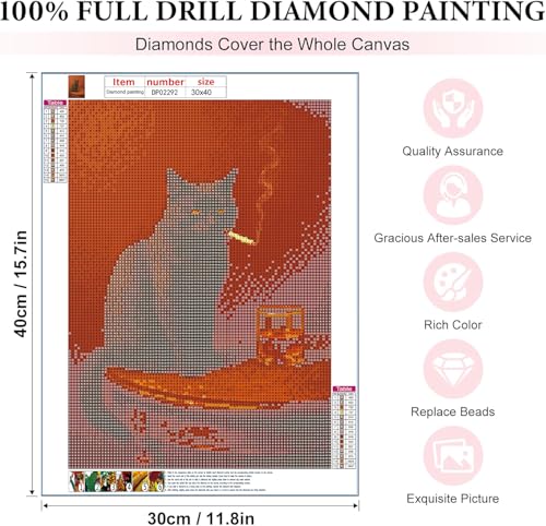 EIBEILI Black Cat Diamond Art Kits for Adults,Wine Glass Diamond Painting Kits for Adults Beginner,5D DIY Full Round Drill Diamond Dots Paintings for Home Wall Decor Gift 12X16inch - color: DP02292