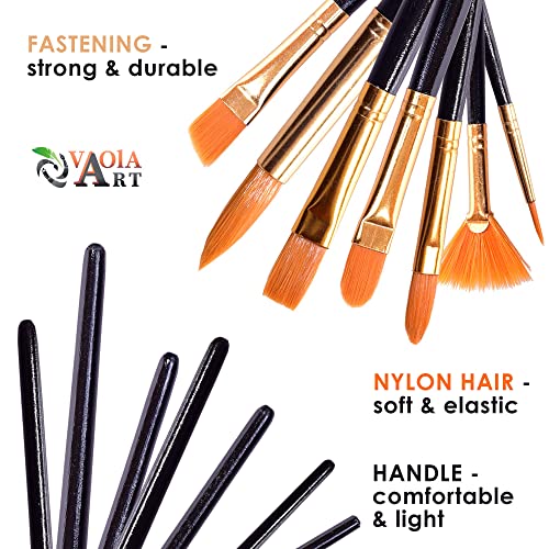 Paint Brush Set for Acrylic Painting Artist Paint Watercolor Brush Professional Oil Painting Brushes Small Craft Paint Brushes Face Paint Brushes Black Handle - color: Black Handle