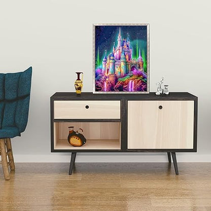 Meothan Diamond Art Kits for Adults Castle Diamond Painting Kit 12x16in - color: Castle-Round Drill, size: 11.8x15.7in(30x40cm)
