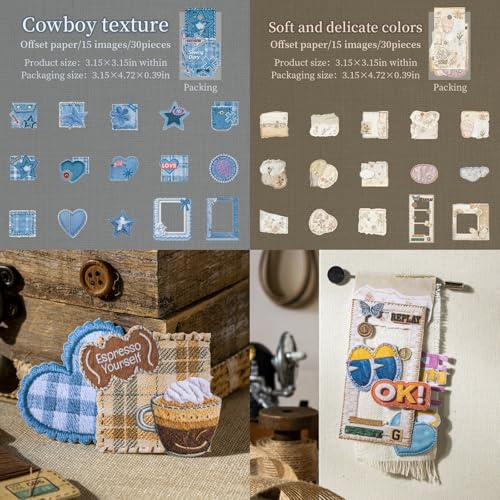 180 Pcs Faux Embroidery Scrapbook Stickers for Junk Journaling - color: Sewing Diary